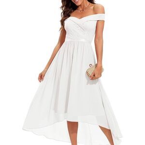 NEW Lace Chiffon Long Dress Off The Shoulder Formal 2X